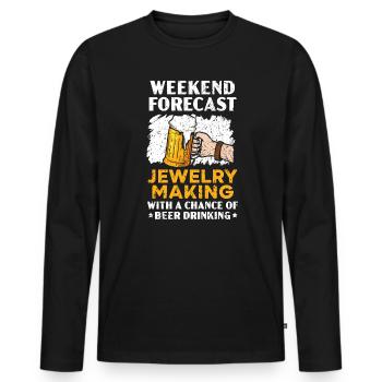 Schmuckherstellung mit einer Chance auf Biertrinken - Männer Premium Bio Langarmshirt - Schwarz - Vorne - Nico (187cm)