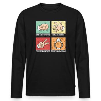 Rien ne vaut la fabrication de bijoux d’orfèvrerie - T-shirt manches longues Premium bio Homme - noir - Devant - Nico (187cm)