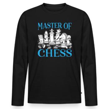 Maître d’échecs Sport Jeu de société Joueur d’échecs - T-shirt manches longues Premium bio Homme - noir - Devant - Nico (187cm)