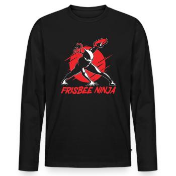 Ultimate Frisbee Ninja Lover Flying Disc Sport - T-shirt manches longues Premium bio Homme - noir - Devant - Nico (187cm)