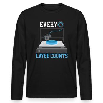 Every Layers Counts 3D Printing Nozzle 3D Printer - Men's Premium Organic Long Sleeve Shirt - black - Front - Nico (187cm)