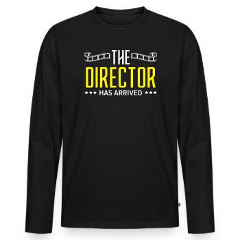 Der Regisseur ist als Filmemacher angekommen - Männer Premium Bio Langarmshirt - Schwarz - Vorne - Nico (187cm)