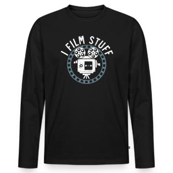 I Film Stuff Filmmaking Cinema Movie Filmmaker - Men's Premium Organic Long Sleeve Shirt - black - Front - Nico (187cm)