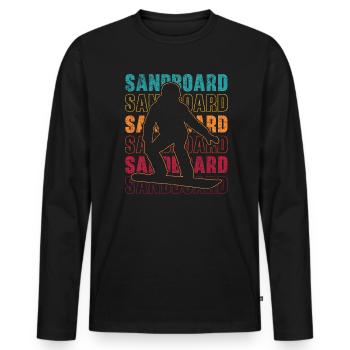 Retro Sandboard Sanboarder Boardsport Sandboarding - Men's Premium Organic Long Sleeve Shirt - black - Front - Nico (187cm)