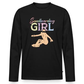 Sandboarding Girl Sanboarder Boardsport Sandboard - Men's Premium Organic Long Sleeve Shirt - black - Front - Nico (187cm)