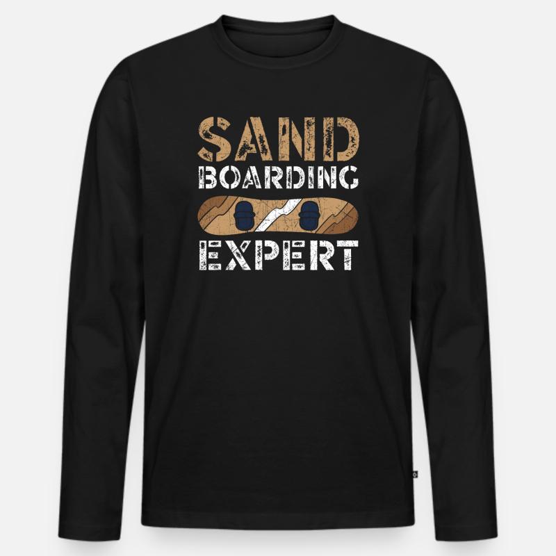 Sandboard-Experte Sandboard Sanboarder - Männer Premium Bio Langarmshirt - Schwarz