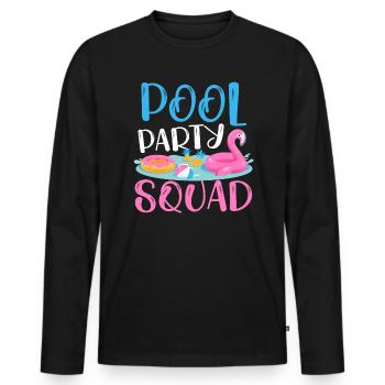 Pool Party Squad Aufblasbarer Kugel-Wasserball - Männer Premium Bio Langarmshirt - Schwarz - Vorne - Nico (187cm)