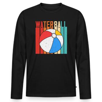 Pool Party Aufblasbare Kugel Retro Wasserball - Männer Premium Bio Langarmshirt - Schwarz - Vorne - Nico (187cm)