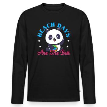 Beach Days Are The Best Inflatable Water Ball - Men's Premium Organic Long Sleeve Shirt - black - Front - Nico (187cm)