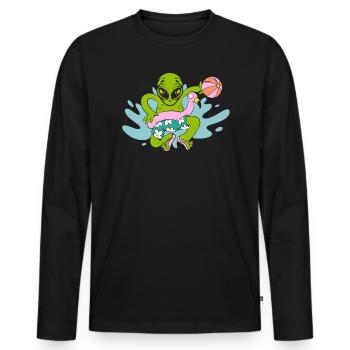 Alien Believer Aufblasbare Kugel Squad Wasserball - Männer Premium Bio Langarmshirt - Schwarz - Vorne - Nico (187cm)