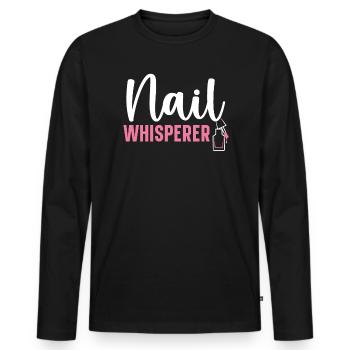 Nail Whisperer Nail Boss Job Manicurist Nail Tech - Men's Premium Organic Long Sleeve Shirt - black - Front - Nico (187cm)