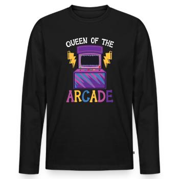 Königin des Arcade-Gaming-Videospielspieler-Spielers - Männer Premium Bio Langarmshirt - Schwarz - Vorne - Nico (187cm)