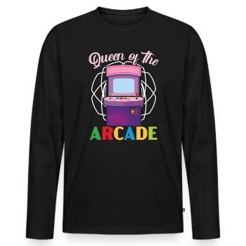 Königin des Arcade-Gaming-Videospielspieler-Spielers - Männer Premium Bio Langarmshirt - Schwarz - Vorne - Nico (187cm)