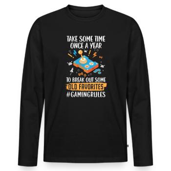 Spielregeln Arcade Gamer Geek Videospieler - Männer Premium Bio Langarmshirt - Schwarz - Vorne - Nico (187cm)