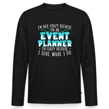 Organisateur d’événements Organisateur Planificateur d’événements - T-shirt manches longues Premium bio Homme - noir - Devant - Nico (187cm)
