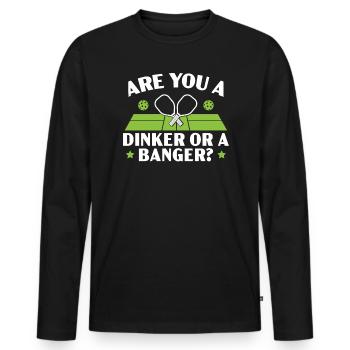 Êtes-vous un dinker ou un joueur de pickleball banger - T-shirt manches longues Premium bio Homme - noir - Devant - Nico (187cm)