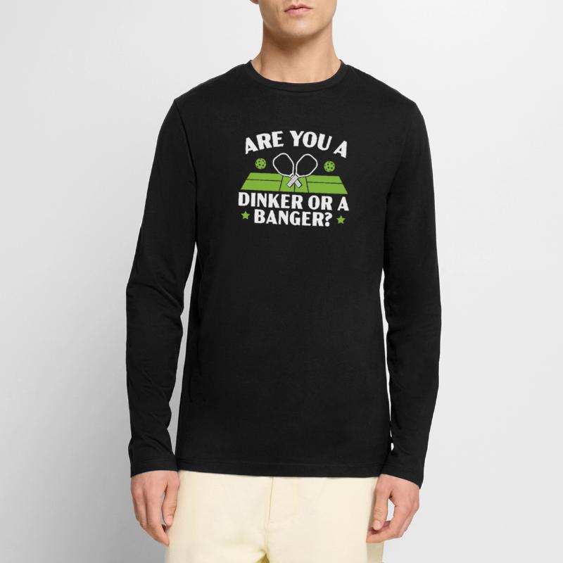 Bist du ein Dinker oder ein Banger Pickleball Spieler Männer Premium Bio Langarmshirt