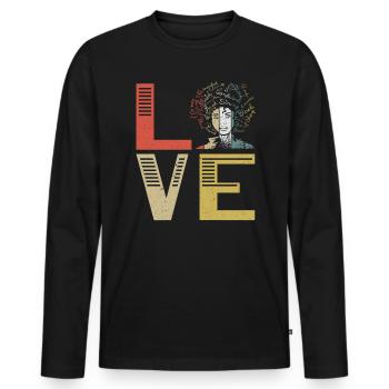Afrocentric Black History Month Black Pride - Men's Premium Organic Long Sleeve Shirt - black - Front - Nico (187cm)
