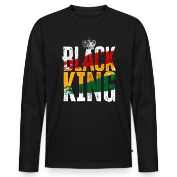 Black King Black History Month Black Pride - Men's Premium Organic Long Sleeve Shirt - black - Front - Nico (187cm)