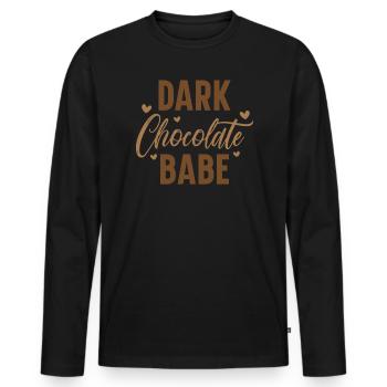 Chocolat noir Babe Mélanine Mois de l’histoire des Noirs - T-shirt manches longues Premium bio Homme - noir - Devant - Nico (187cm)