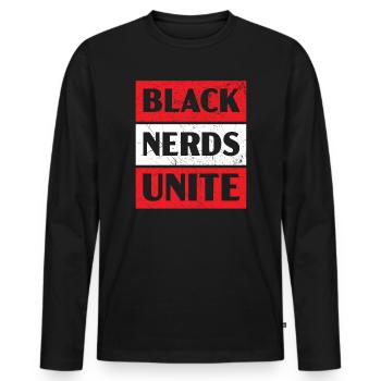 Black Nerds Unite Black History Month Black Pride - Men's Premium Organic Long Sleeve Shirt - black - Front - Nico (187cm)