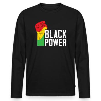 Black Power Black History Month Black Pride - Men's Premium Organic Long Sleeve Shirt - black - Front - Nico (187cm)