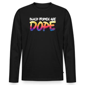 Black Women Are Black History Month Afro - Men's Premium Organic Long Sleeve Shirt - black - Front - Nico (187cm)