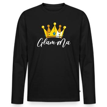 Glam-ma Oma Großeltern Großmutter Oma - Männer Premium Bio Langarmshirt - Schwarz - Vorne - Nico (187cm)