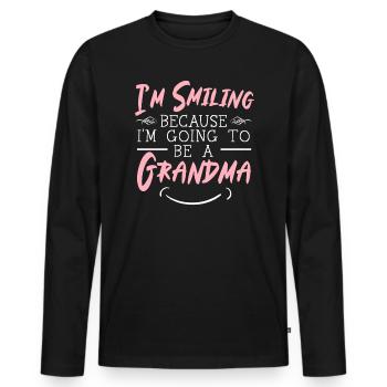 I'm Going To Be A Grandma Baby Announcement - Men's Premium Organic Long Sleeve Shirt - black - Front - Nico (187cm)