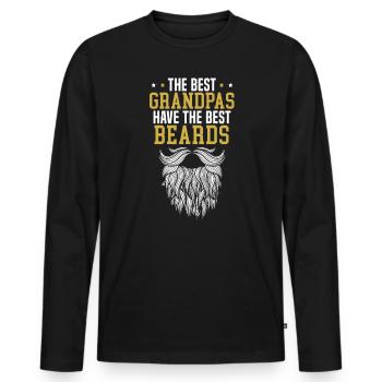 The Best Grandpas Have The Best Beards Grandfather - Men's Premium Organic Long Sleeve Shirt - black - Front - Nico (187cm)