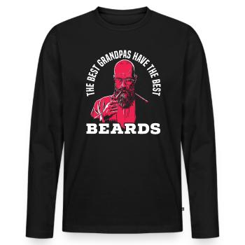 The Best Grandpas Have The Best Beards Grandfather - Men's Premium Organic Long Sleeve Shirt - black - Front - Nico (187cm)