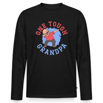 One Tough Grandpa Granddad Gramps Grandfather - Men's Premium Organic Long Sleeve Shirt - black - Front - Nico (187cm)