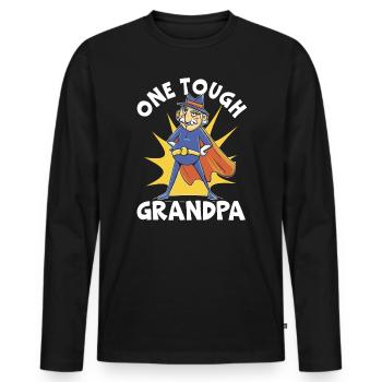 One Tough Grandpa Granddad Gramps Grandfather - Men's Premium Organic Long Sleeve Shirt - black - Front - Nico (187cm)