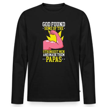 Fathers Day Papa Best Dad Ever Fatherhood Daddy - Men's Premium Organic Long Sleeve Shirt - black - Front - Nico (187cm)