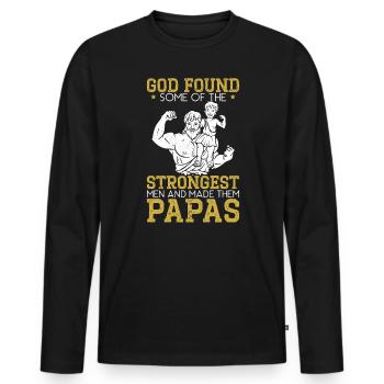 Fathers Day Papa Best Dad Ever Fatherhood Daddy - Men's Premium Organic Long Sleeve Shirt - black - Front - Nico (187cm)