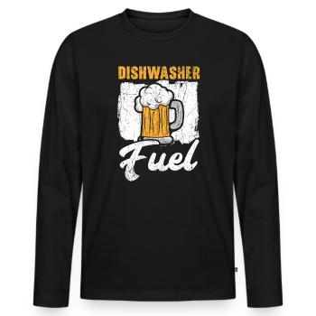 Lave-vaisselle Carburant Vaisselle Emploi Buveur de bière - T-shirt manches longues Premium bio Homme - noir - Devant - Nico (187cm)
