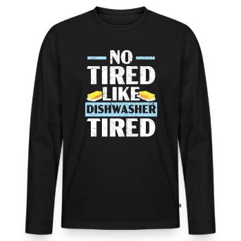 Pas fatigué comme lave-vaisselle fatigué Travail de lavage de vaisselle - T-shirt manches longues Premium bio Homme - noir - Devant - Nico (187cm)