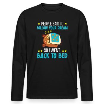 Ich ging zurück ins Bett Nocturnal Bird Owl Whisperer - Männer Premium Bio Langarmshirt - Schwarz - Vorne - Nico (187cm)