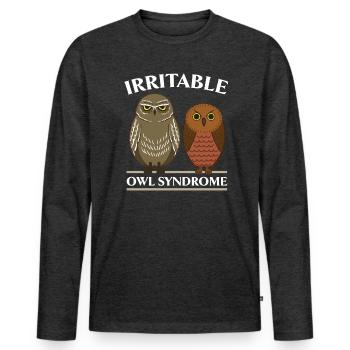 Reizkauz-Syndrom Nachtaktive Vogeleulen-Liebhaberin - Männer Premium Bio Langarmshirt - Anthrazit meliert - Vorne - Nico (187cm)