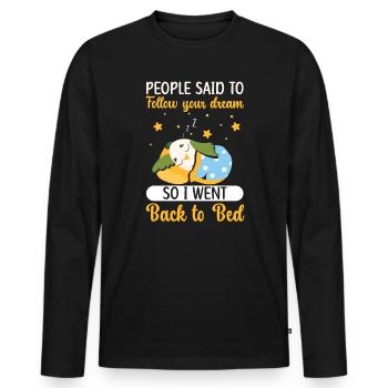Ich ging zurück ins Bett Nocturnal Bird Owl Whisperer - Männer Premium Bio Langarmshirt - Schwarz - Vorne - Nico (187cm)