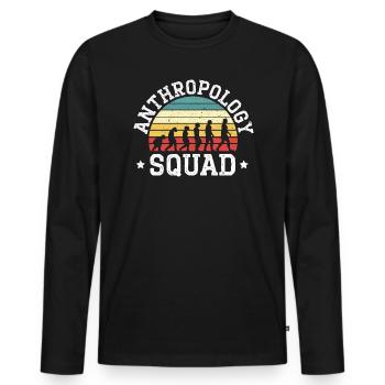 Anthropology Squad Science Prehistoric Archaeology - Men's Premium Organic Long Sleeve Shirt - black - Front - Nico (187cm)