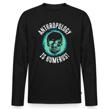 Anthropologie ist Humeruswissenschaft Anthropologe - Männer Premium Bio Langarmshirt - Schwarz - Vorne - Nico (187cm)