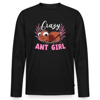 Crazy Ant Girl Fourmi Chuchoter Fourmi Amateur Insecte - T-shirt manches longues Premium bio Homme - noir - Devant - Nico (187cm)