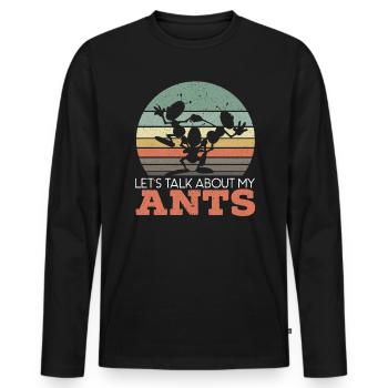 Parlons de mes fourmis Insect Ant Whisperer - T-shirt manches longues Premium bio Homme - noir - Devant - Nico (187cm)