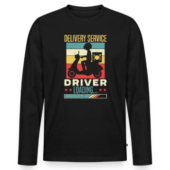 Delivery Service Driver Courier Food Delivery Guy - Men's Premium Organic Long Sleeve Shirt - black - Front - Nico (187cm)