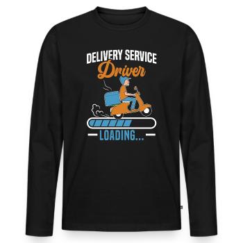 Delivery Service Driver Courier Food Delivery Guy - Men's Premium Organic Long Sleeve Shirt - black - Front - Nico (187cm)