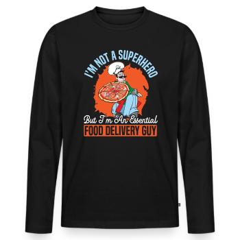 I'm An Essential Food Delivery Guy Courier - Men's Premium Organic Long Sleeve Shirt - black - Front - Nico (187cm)