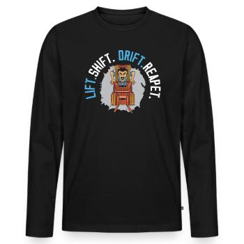 Lift Shift Drift Repeat Gabelstapler Fahrer Lager - Männer Premium Bio Langarmshirt - Schwarz - Vorne - Nico (187cm)