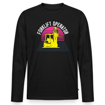 Beruf Gabelstaplerfahrer Beruf Lagerarbeiter - Männer Premium Bio Langarmshirt - Schwarz - Vorne - Nico (187cm)