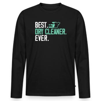 Meilleur nettoyeur à sec de tous les temps Profession Nettoyage à sec - T-shirt manches longues Premium bio Homme - noir - Devant - Nico (187cm)